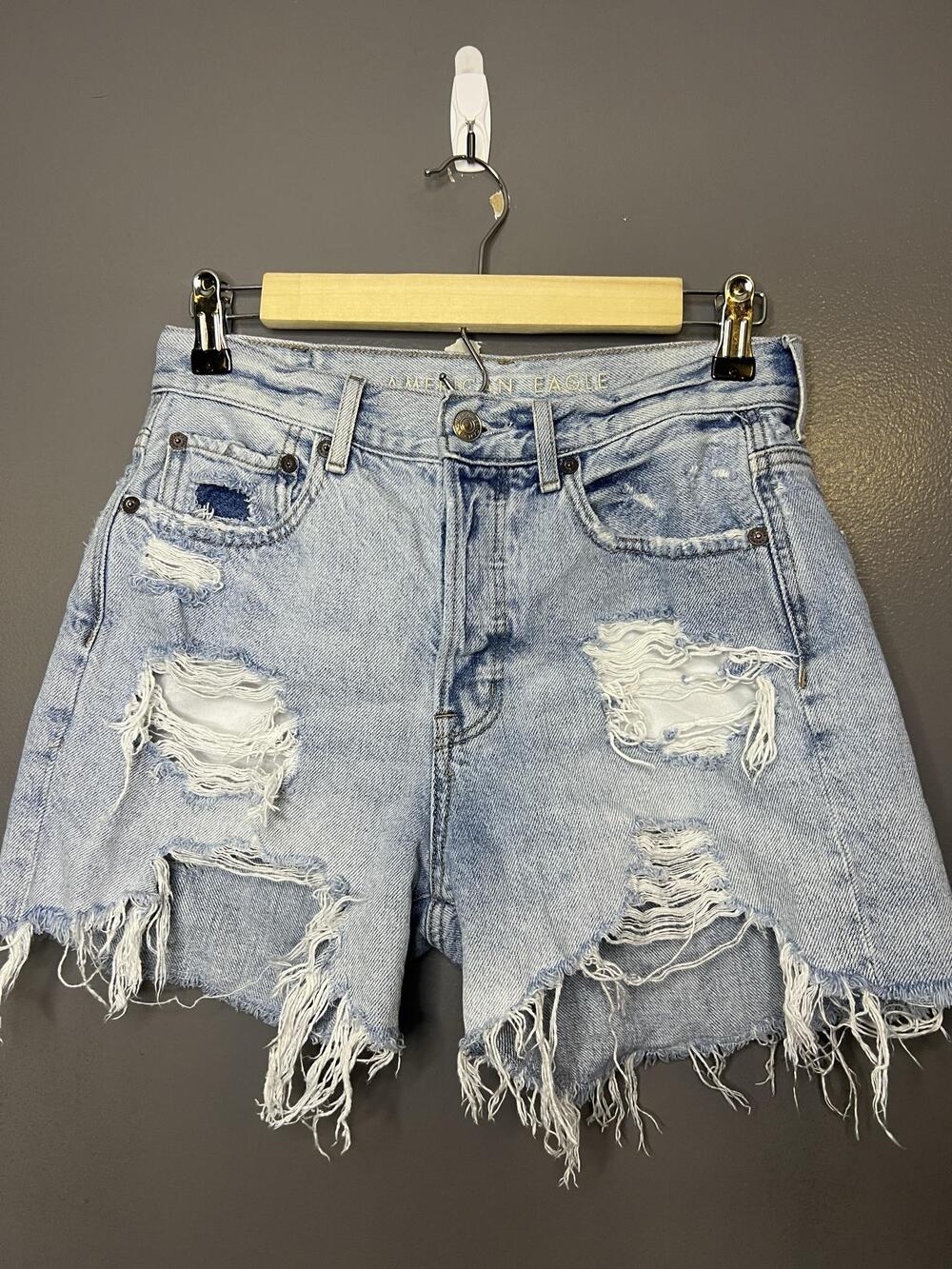 American Eagle Outfitters 90s Boyfriend Shorts Womens 2 Distressed Button Fly